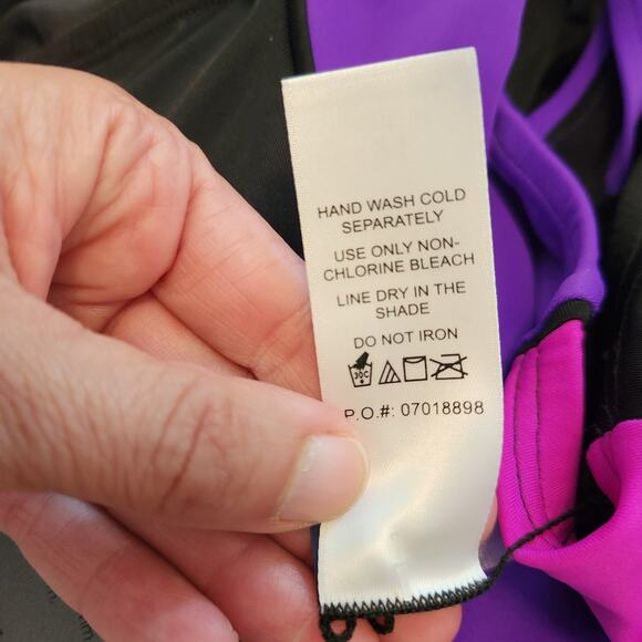 New Swimsuits For All One Piece Bathing Suit Sz 24 Womens Zip Front Pink Black - Picture 9 of 9